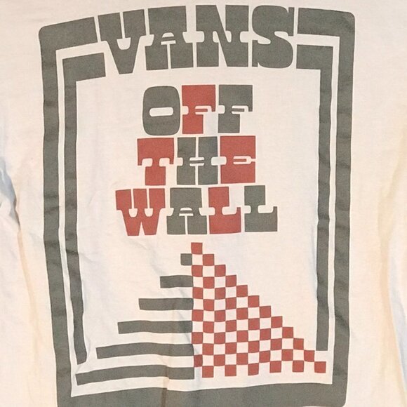 VANS Off the Wall Vintage Surf Skate White Checkered Pyramid Tee T Shirt Small - Picture 6 of 6